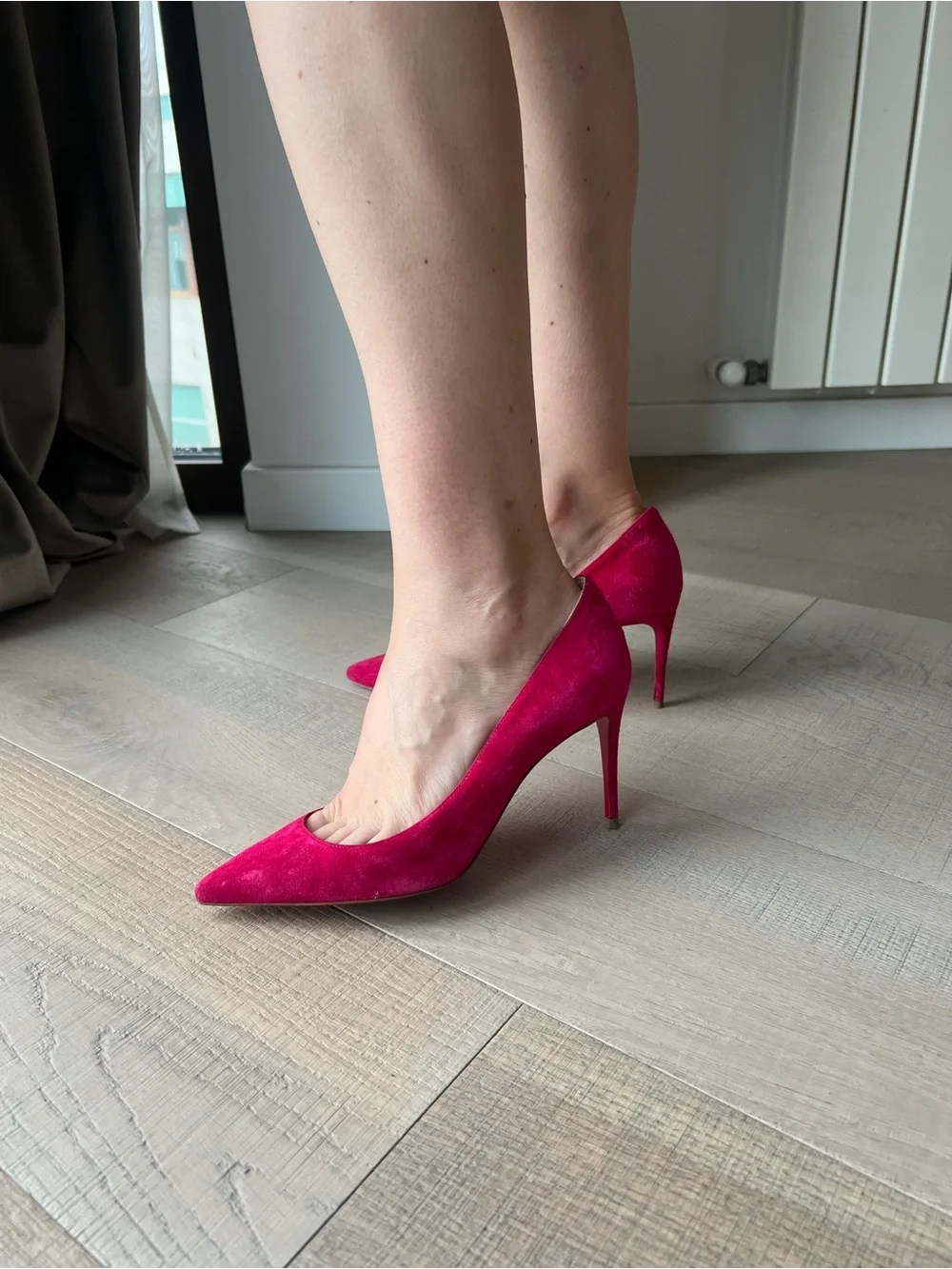Christian Louboutin Fuchsia Pointed-Toe Stiletto Pumps